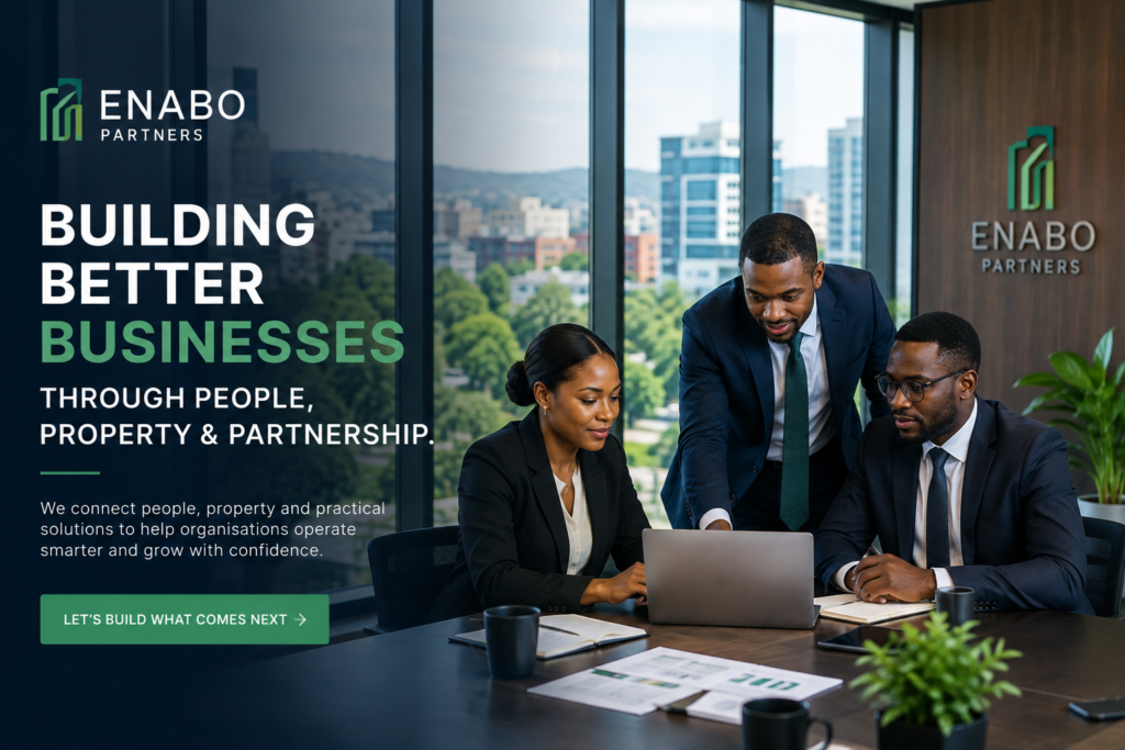 Enabo Partners business professionals collaborating on workforce, property and business solutions